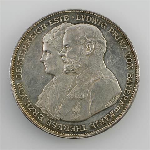 Silbermedaille v. BOERSCH auf die Silberhochzeit von Ludwig Prinz v. Bayern und