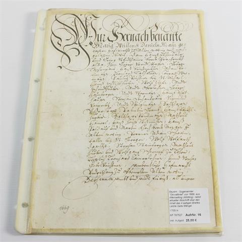 Bayern - Sogenannter "Gewaltbrief" von 1669,