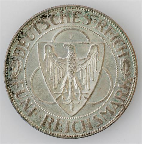 Weimarer Republik - 5 Reichsmark 1930 F, Rheinland-Räumung,