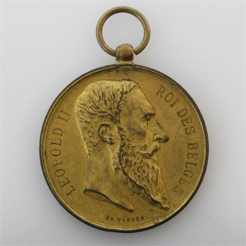 Belgien - Medaille Reitsport 1. Preis 1891 'Concours de chevaux reproducteurs', Leopold II.,
