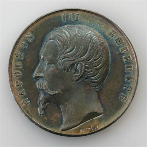 Frankreich / Medaille - "F. Caqué" 1855, Weltausstellung 1855 in Paris, Napoleon III. / Palais de l'Industrie,