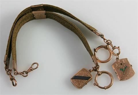 Konvolut alter (Taschen)-Uhrenketten, 2 Stück,