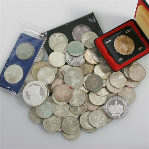 Fundgrube - Münzen und Medaillen, Schwerpunkt bei BRD, ca. 77 x 5 DM