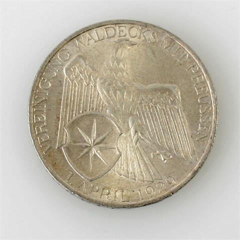 Weimarer Republik - 3 Reichsmark 1929 A, Vereinigung Waldecks mit Preußen,