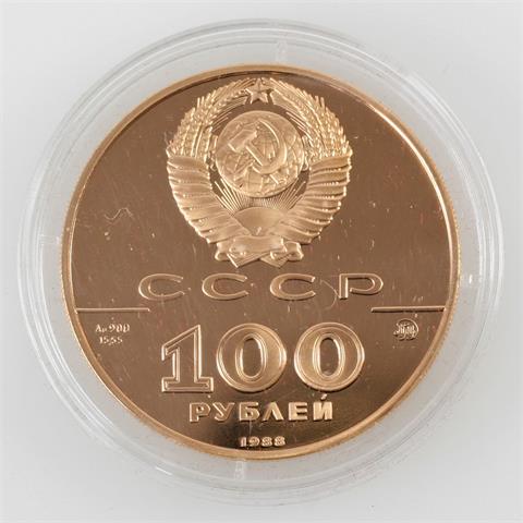Russland/GOLD - 100 Rubel 1988, Fürst Vladimir,