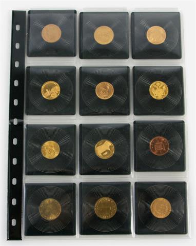 GOLDKONVOLUT - Ca. 39 g fein in Form von 9 Münzen und Medaillen,