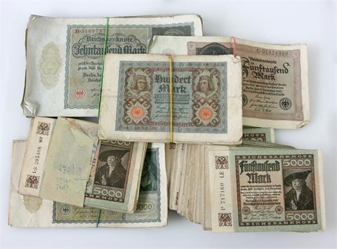Banknoten - Konvolut: Diverse Reichsbanknoten,
