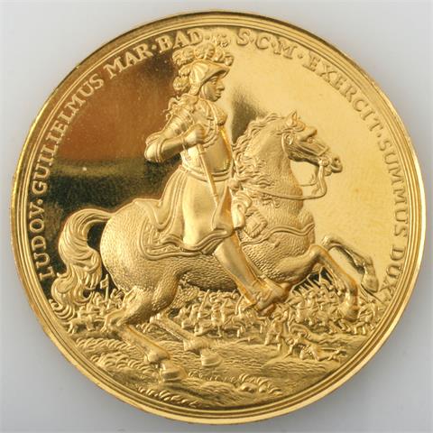 Ludwig Wilhelm von Baden - Baden - "Türkenlouis" / Moderne Goldmedaille - unsigniert 1955, auf den 300. Geburtstag des