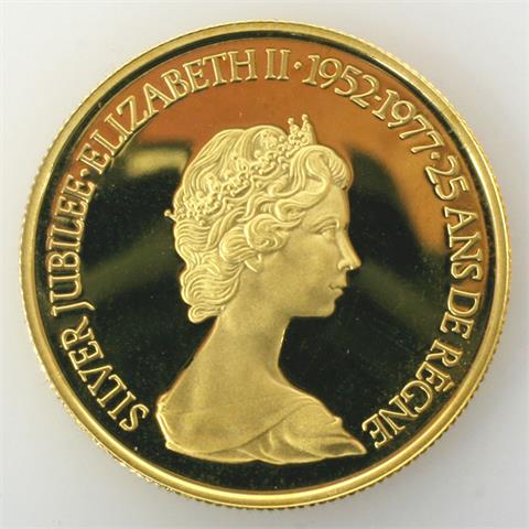 Kanada / Gold - 100 Dollar 1977, Silbernes Thronjubiläum von Elisabeth II.,