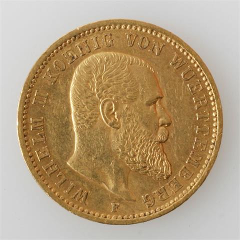 Deutsches Reich/GOLD - 20 Mark 1905 F, Wilhelm II. v. Württemberg,