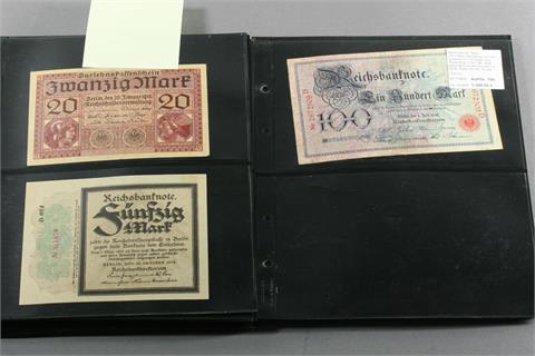 Banknoten Dt. Reich - 1871/1945, Sammlung von 163 Scheinen in 114 Typen,