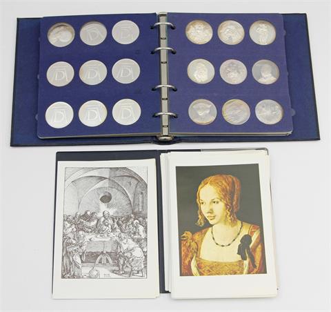 Silber / Medaillen / Thematik Albrecht Dürer - Ansprechendes Album mit 36 modernen Medaillen, Dürer Motive, Monogramm,