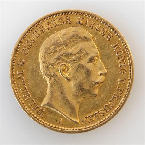 Preußen / Gold - 20 Mark 1898 A, Wilhelm II., 1888-1918,