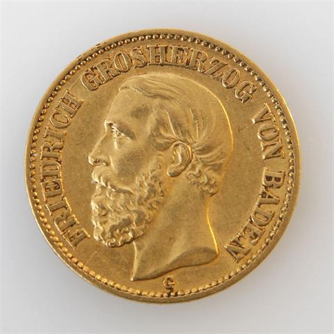 Baden / Gold - 20 Mark 1894 G, Friedrich I., 1852-1907,