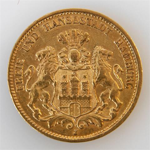 Hamburg / Gold - 20 Mark 1877 J,