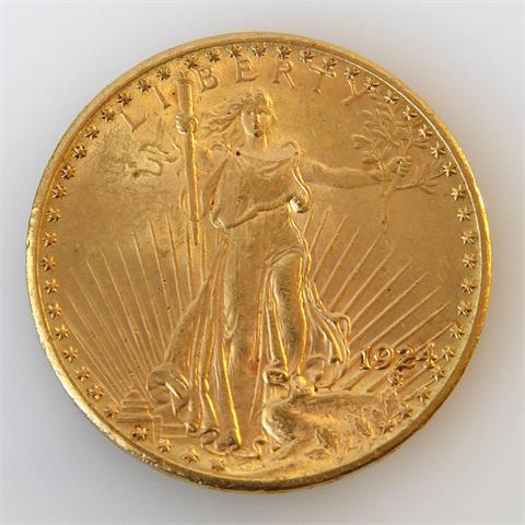 USA / Gold - 20 Dollar 1924, Philadelphia, St. Gaudens,
