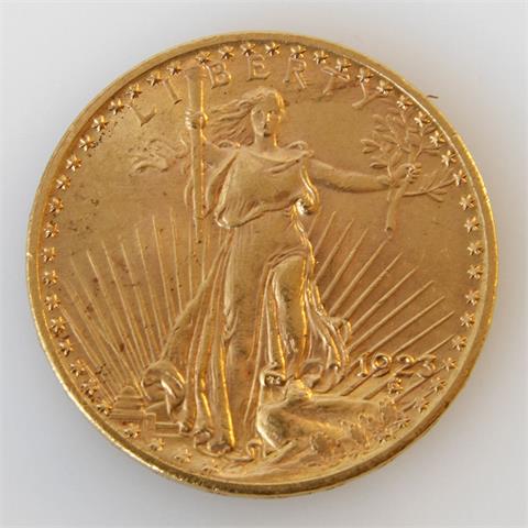 USA / Gold - 20 Dollar 1923, Philadelphia, St. Gaudens,