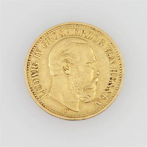 Deutsches Reich/GOLD - 10 Mark 1879 H, Ludwig IV. v. Hessen,