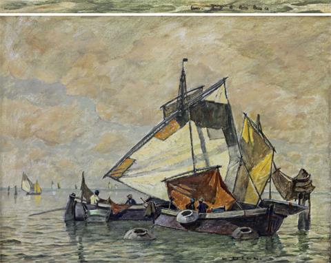 DILL, LUDWIG (1848-1940): Fischerboote vor Chioggia.
