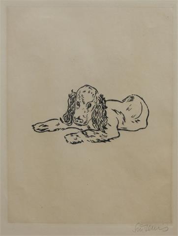 SINTENIS, RENÉE (1888 - 1965): Liegender Hund.
