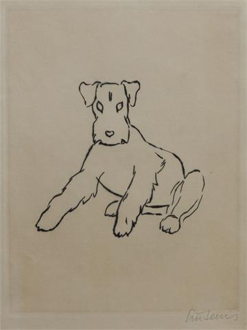 SINTENIS, RENÉE (1888 - 1965): Sitzender Hund.