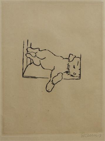 SINTENIS, RENÉE (1888 - 1965): Schlafender Hund.