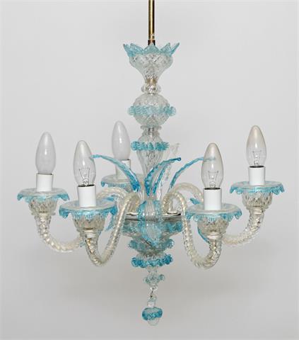 MURANO, dekorativer Deckenlüster, polychromes Glas, Italien 20. Jh.