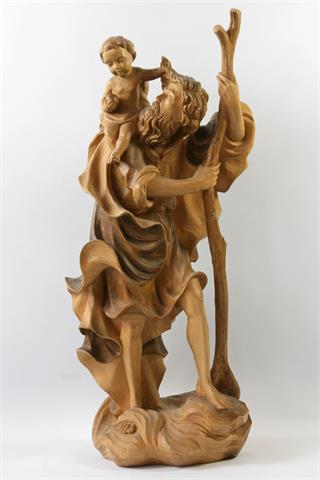 Stehende Skulptur des Hl. Christopherus, 20. Jh.,