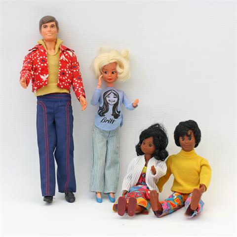 MATTEL u.a., vier Puppen, 1960er/70er Jahre,