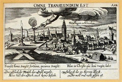 MEISNER, DANIEL (1585 - 1625): Ansicht Nördlingens, wohl um 1620.