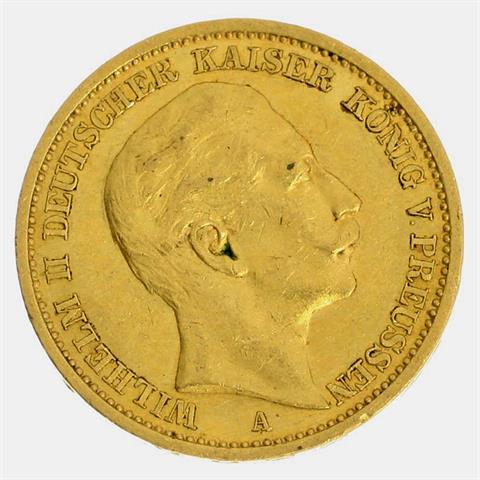 Preußen / Gold - 20 Mark 1908 A, Wilhelm II., 1888-1918,