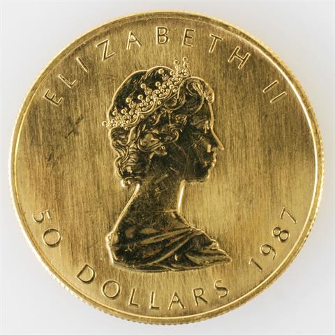 Kanada/GOLD - 1 Maple Leaf / 50 Dollars 1987,