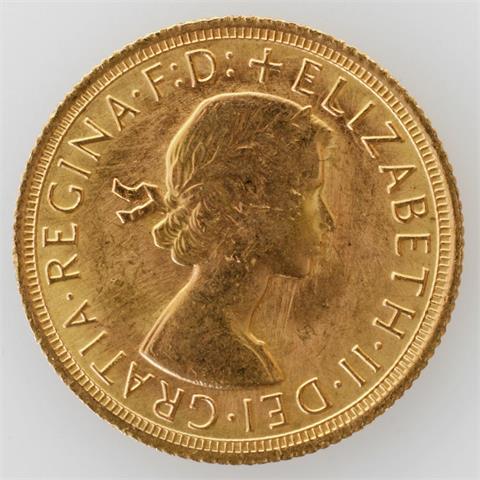 Großbritannien/GOLD - 1 Sovereign 1968, Elisabeth II.,