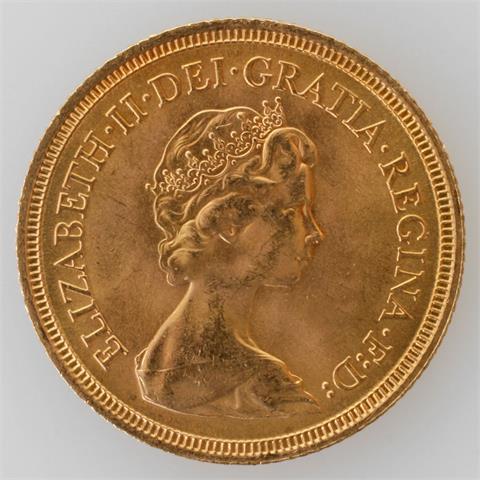 Großbritannien - 1 Sovereign 1974, Elisabeth II.,