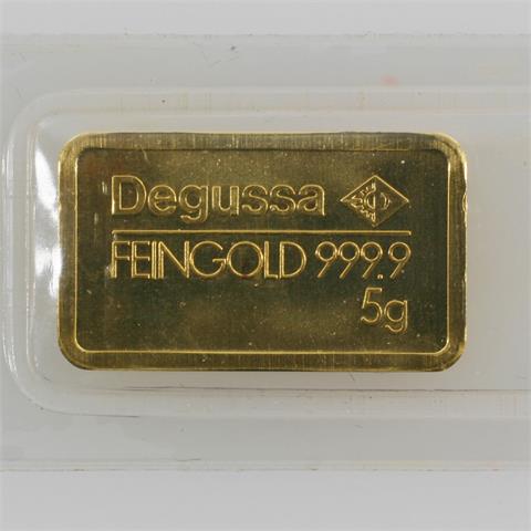 GOLDBARREN - DEGUSSA 5 g 999.9