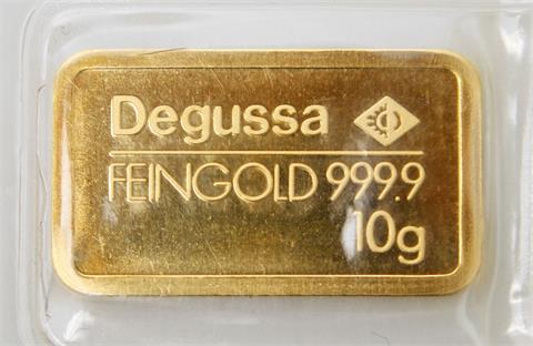 Goldbarren - 10 gr., Degussa,