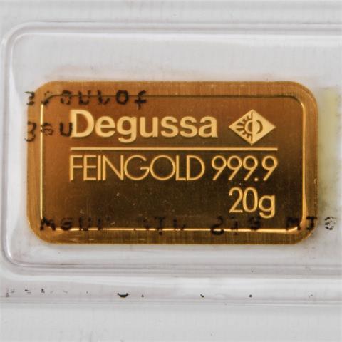 Goldbarren - 20 gr., Degussa,