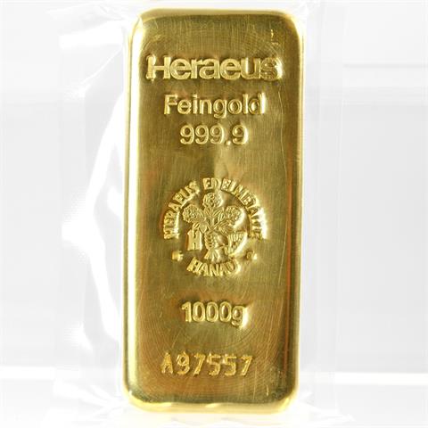 GOLD/Degussa - 1 x 1 kg- Barren.
