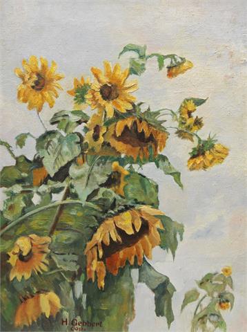 BEZ.H.GEBBERT COP.: Sonnenblumen im Wind, 20/21. Jhd.
