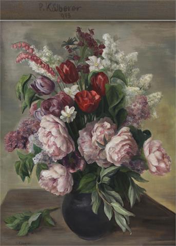 KÄLBERER; PAUL (1896-1974): Großer Blumenstrauß in Vase", datiert 1943.