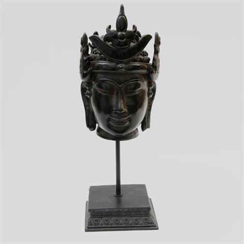 Dekorative Figur "Buddha-Kopf", 20. Jh.,