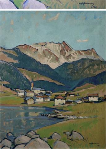 HOFFMANN, GEORG (1891-1975): Blick auf Reschen.