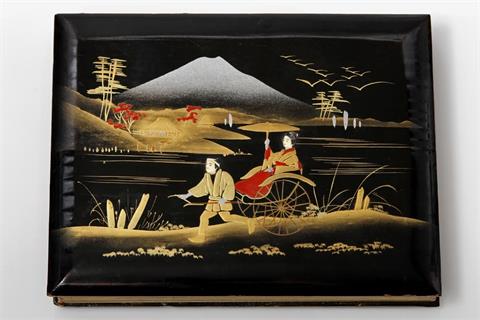 Fotoalbum / Japan - Schönes Lackalbum mit 24 handkolorierten Fotografien, wohl Albumin, Album und Abbildungen um 1900,