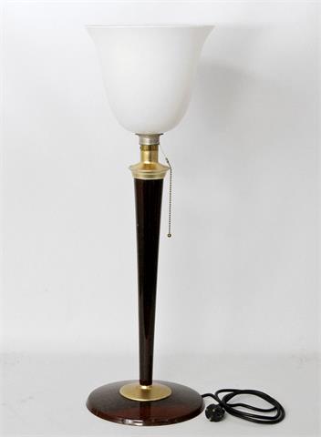 Stehlampe im Art-Deco-Stil, Glas/Metall, 20./21. Jh.