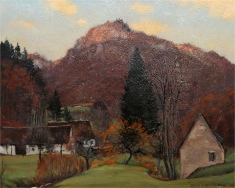 NEUBRAND, OTTO (1911-1975): Herbstliche Landschaft bei Herbrechtingen, 1945.