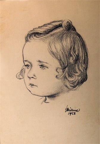 MILLIM, EMMERICH (1909-1971): Porträt eines kleinen Mädchens, 1958.