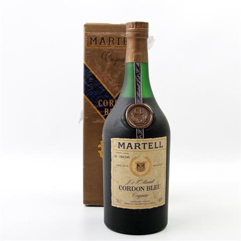 1 Flasche "Martell" Cognac Cordon Bleu, 1970er Jahre,