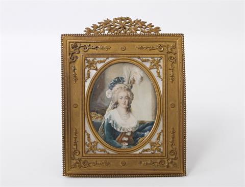 20. Jh.: Miniatur "Marie Antoinette" nach einem Gemälde von Vigée-Lebrun.