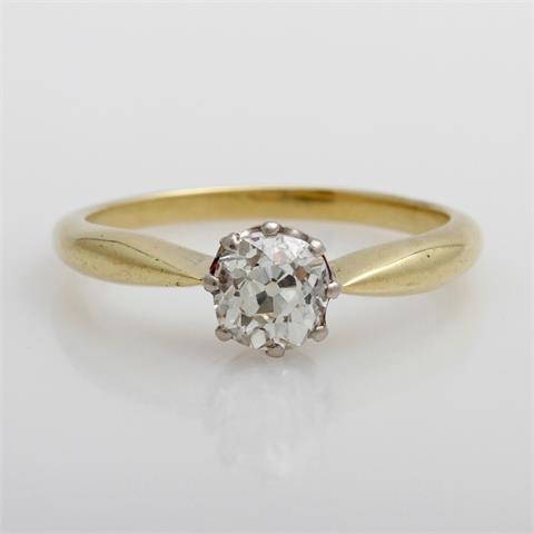 Solitär Ring, ca.0,75 ct. Altschliff Diamant, K/ VSI (Natural an Rundiste)