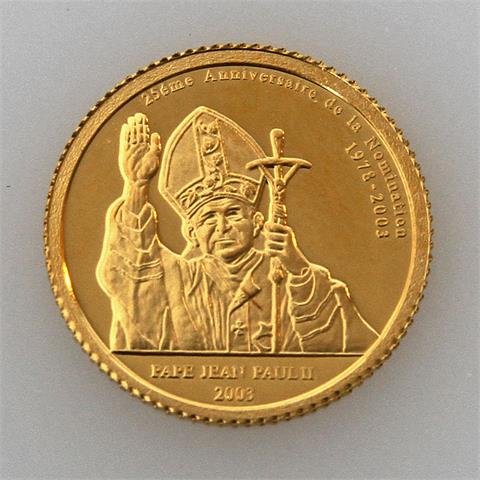 Demokratische Republik Kongo / Gold - 20 Franc 2003, Papst Johannes Paul II.,